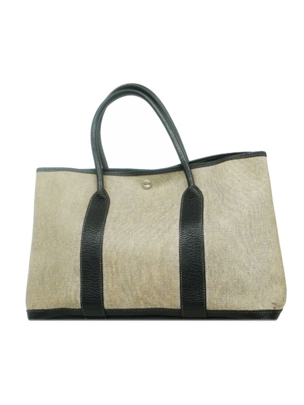 Hermes Tote Bag Garden Party PM Toile H Black Silver